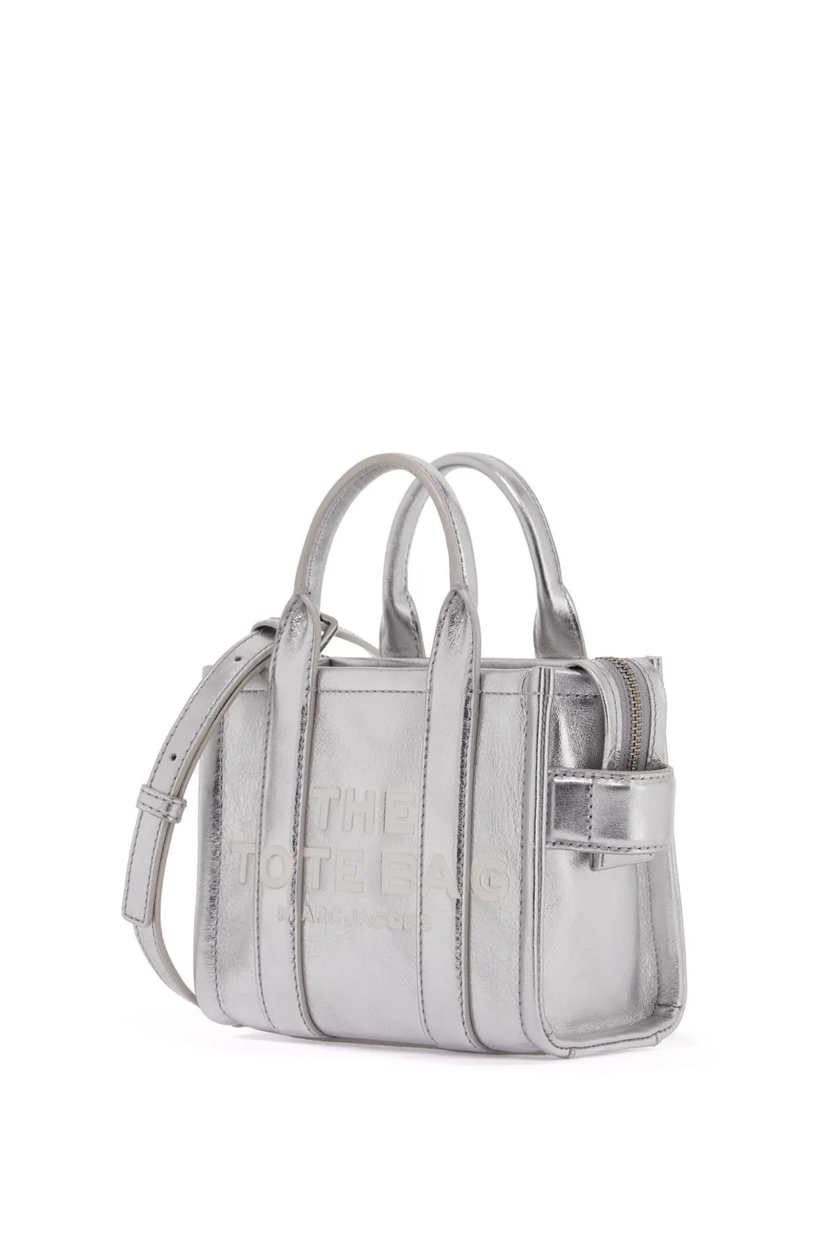 the metallic leather crossbody tote bag -