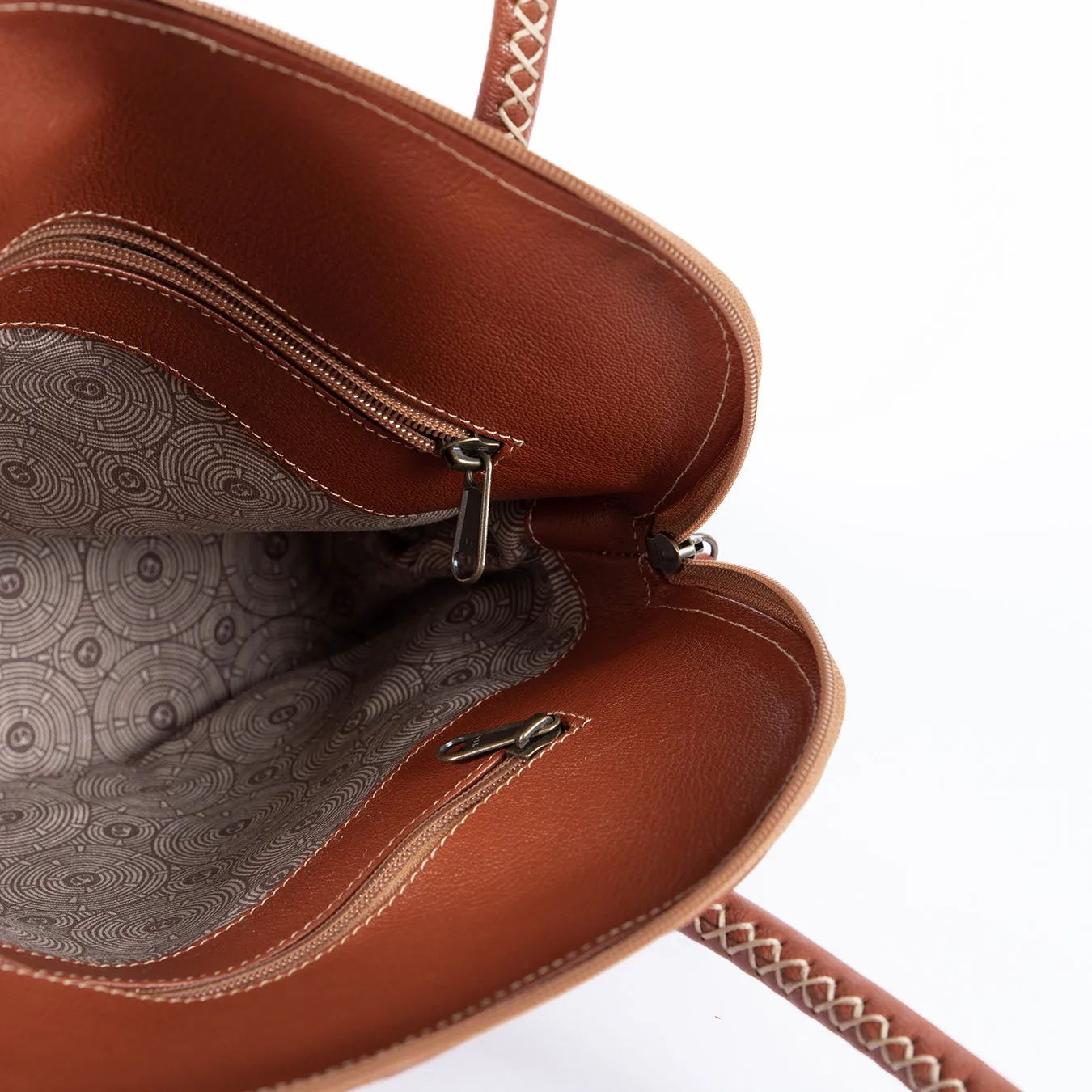 Thina : Ladies Leather Shopper Handbag in Suede Cayak