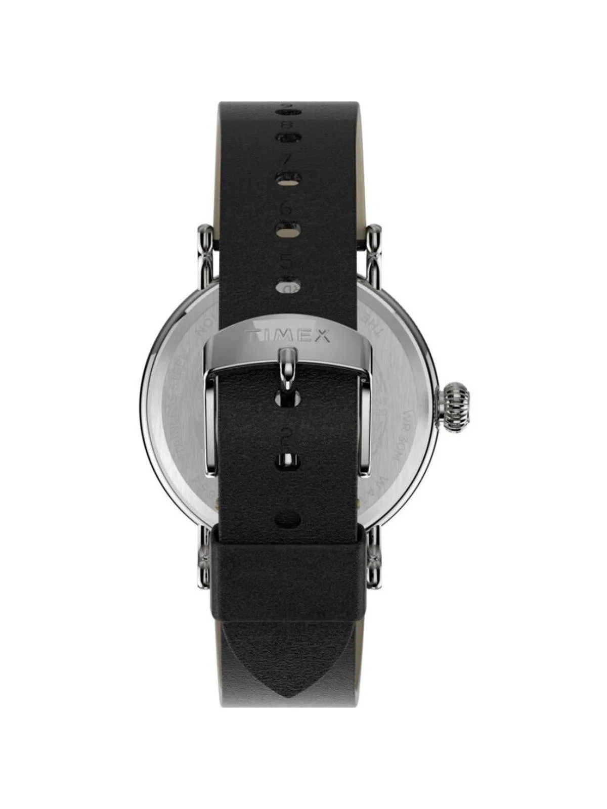 Timex Standard TW2T69200 40mm Silver Tone Black Leather Strap