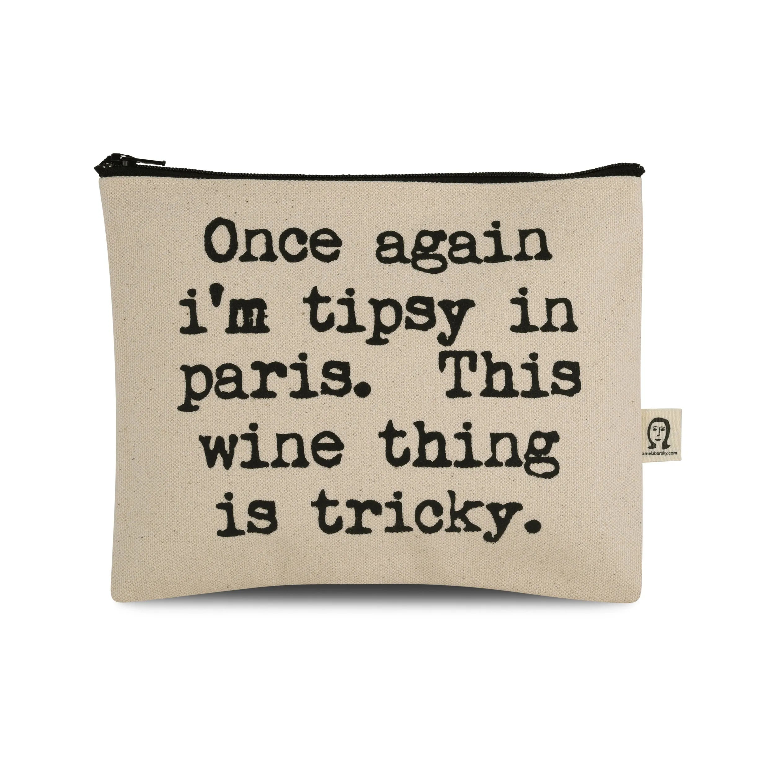 Tipsy in Paris Canvas Printed Pouch