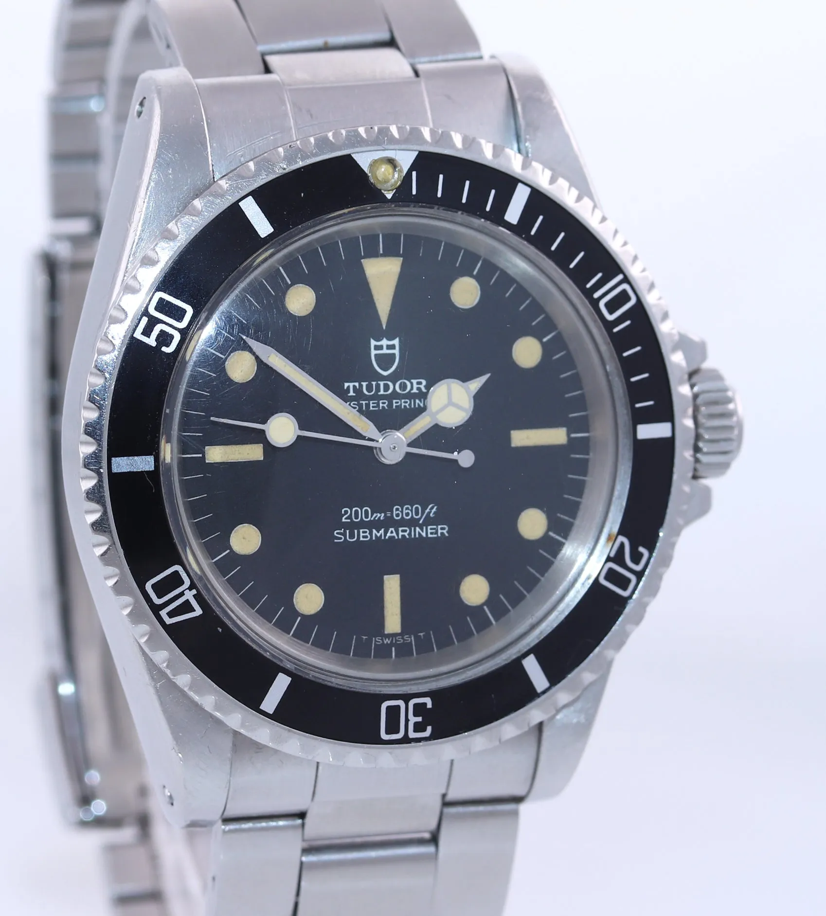 UNPOLISHED PATINA Tudor Submariner Steel Matte Black Prince 7016/0 Steel Watch