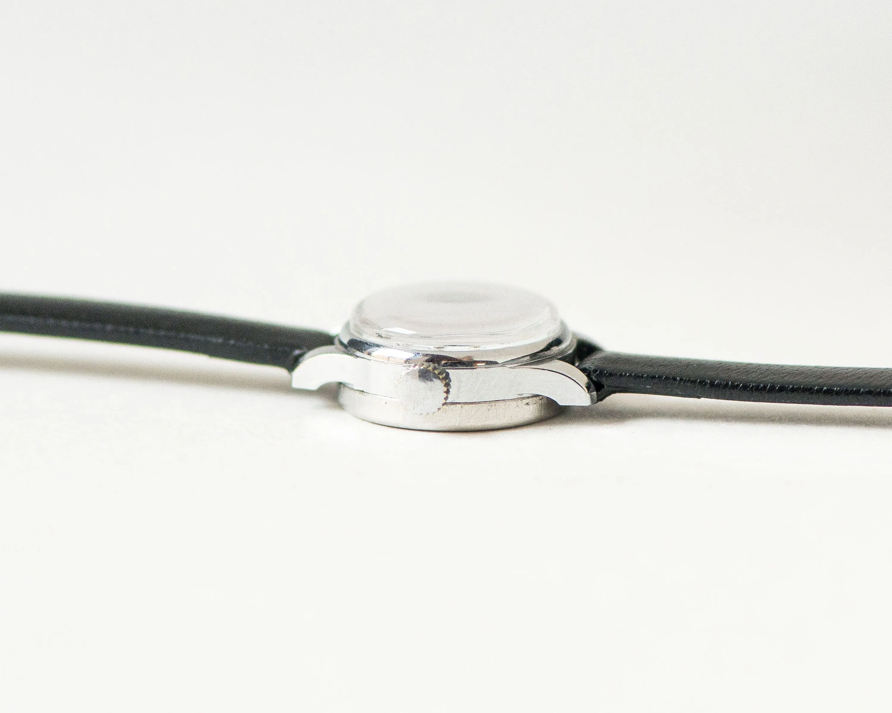 Unused micro watch for women silver shade Seagull, limited edition vintage lady watch, tiny watch feminine charm, new premium leather strap