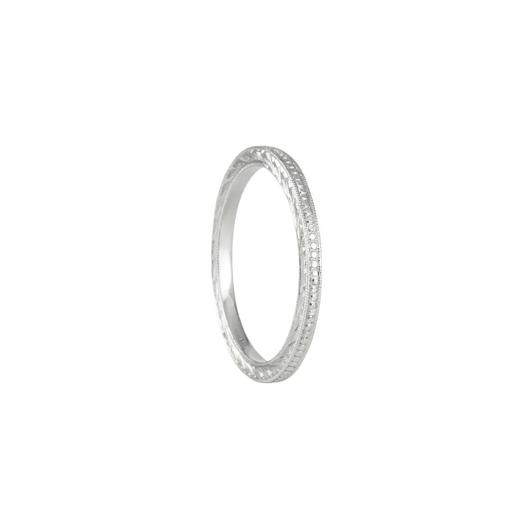 Varna - Thin Stackable Engraved Band