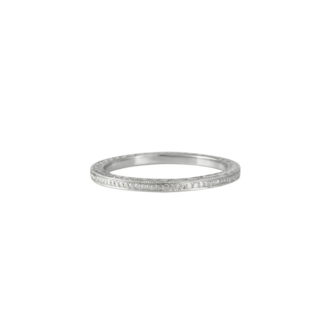 Varna - Thin Stackable Engraved Band