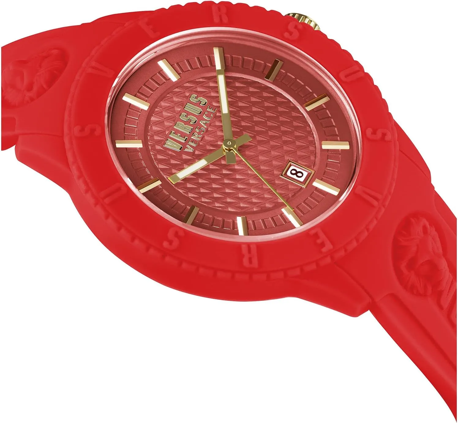 Versus Versace Mens Tokyo. Sporty Fashion Watch with Date Function. Adjustable Silicone Strap. Includes Travel Gift Pouch.