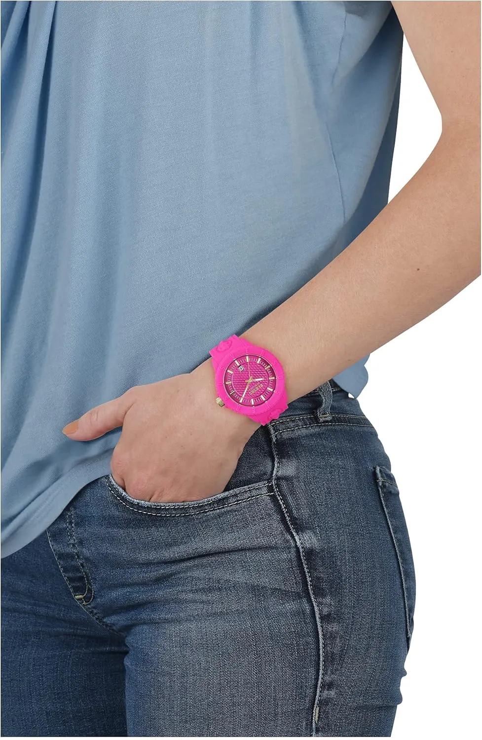 Versus Versace Mens Tokyo. Sporty Fashion Watch with Date Function. Adjustable Silicone Strap. Includes Travel Gift Pouch.