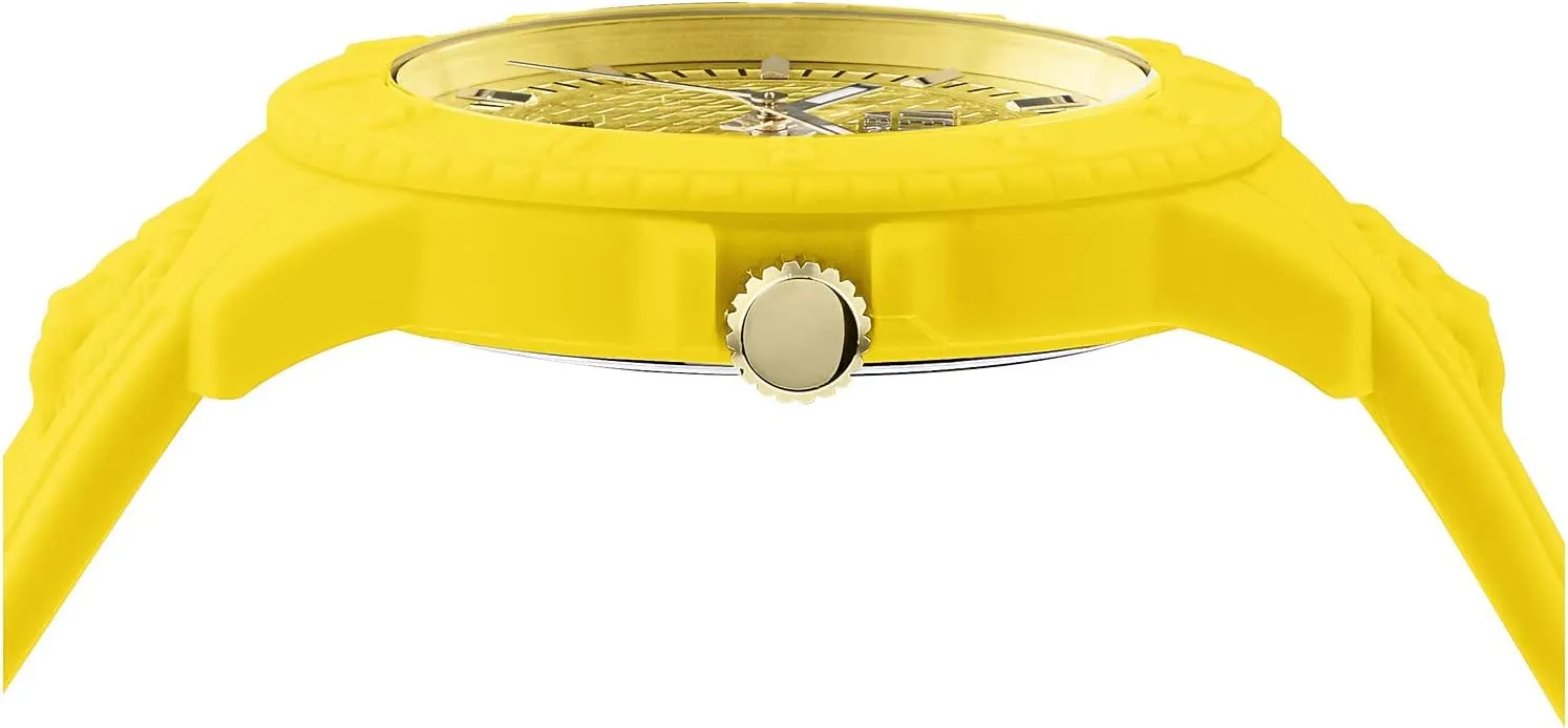 Versus Versace Mens Tokyo. Sporty Fashion Watch with Date Function. Adjustable Silicone Strap. Includes Travel Gift Pouch.