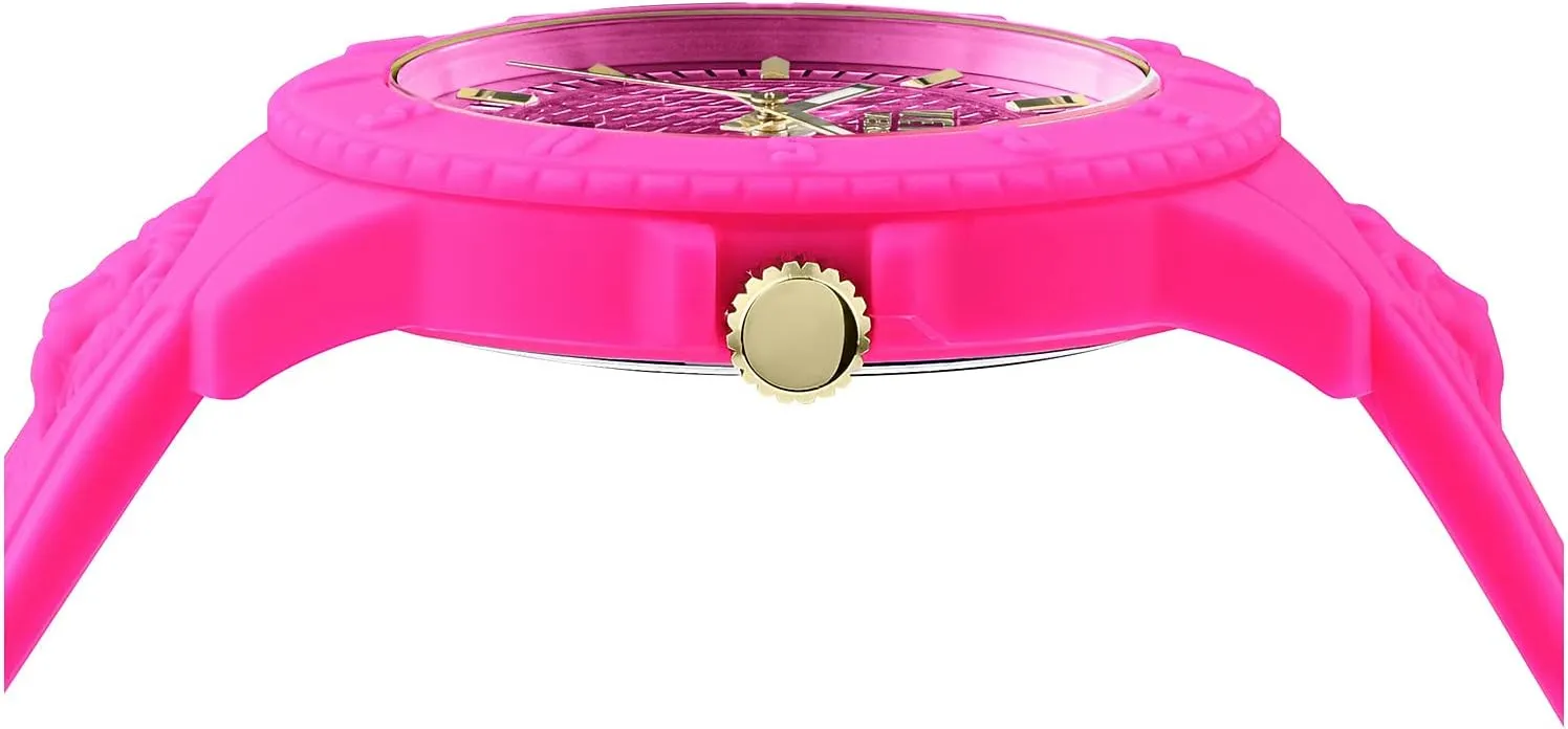 Versus Versace Mens Tokyo. Sporty Fashion Watch with Date Function. Adjustable Silicone Strap. Includes Travel Gift Pouch.