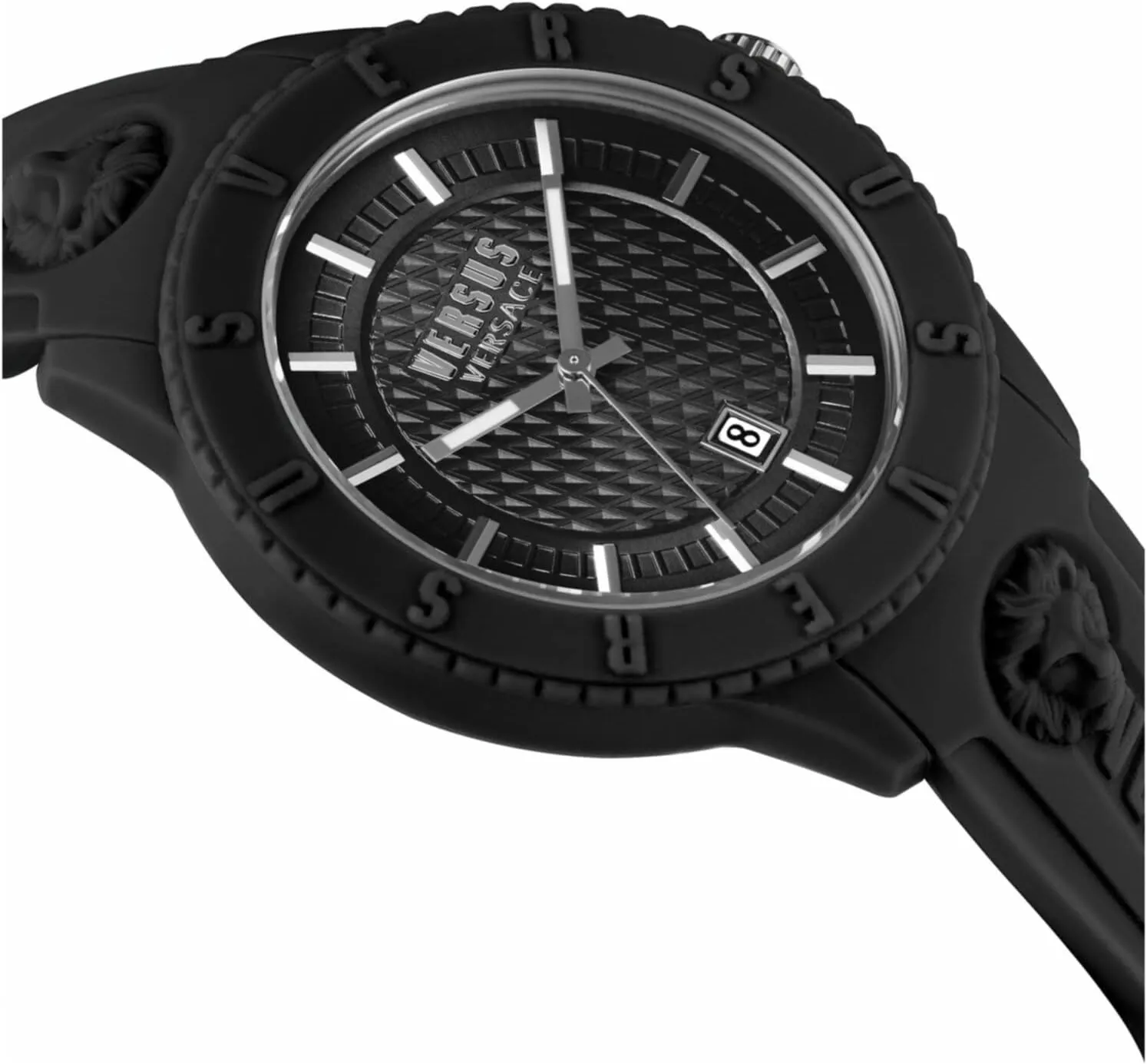 Versus Versace Mens Tokyo. Sporty Fashion Watch with Date Function. Adjustable Silicone Strap. Includes Travel Gift Pouch.