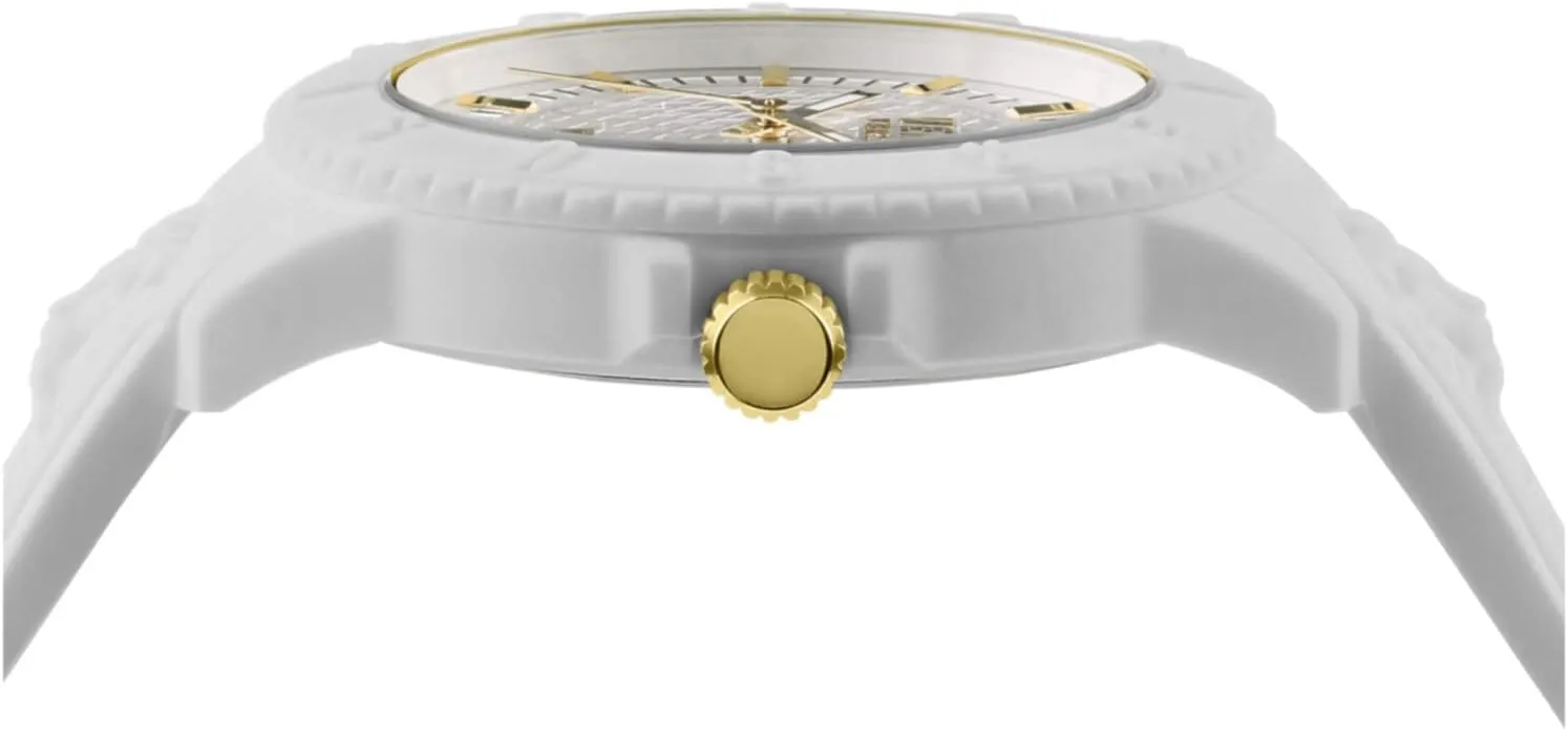 Versus Versace Mens Tokyo. Sporty Fashion Watch with Date Function. Adjustable Silicone Strap. Includes Travel Gift Pouch.