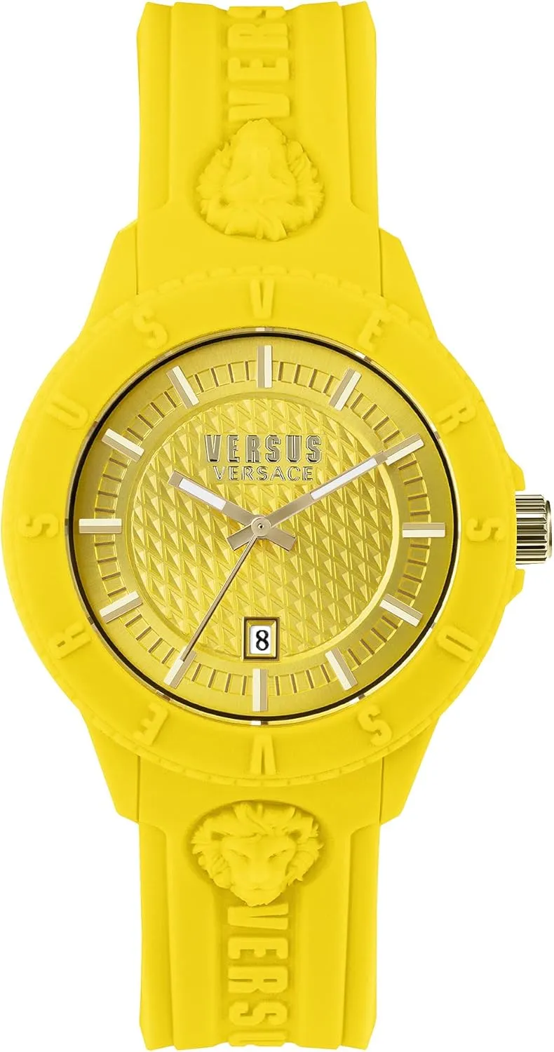 Versus Versace Mens Tokyo. Sporty Fashion Watch with Date Function. Adjustable Silicone Strap. Includes Travel Gift Pouch.