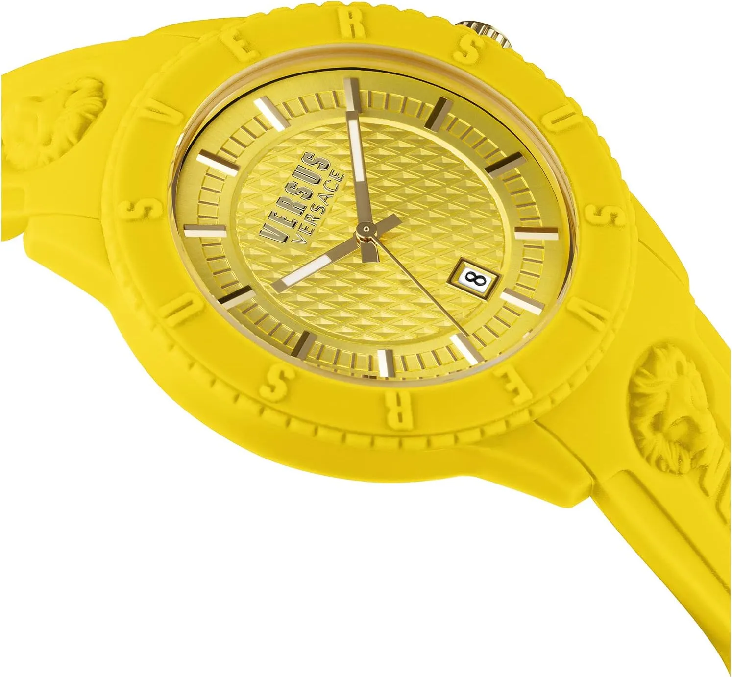 Versus Versace Mens Tokyo. Sporty Fashion Watch with Date Function. Adjustable Silicone Strap. Includes Travel Gift Pouch.