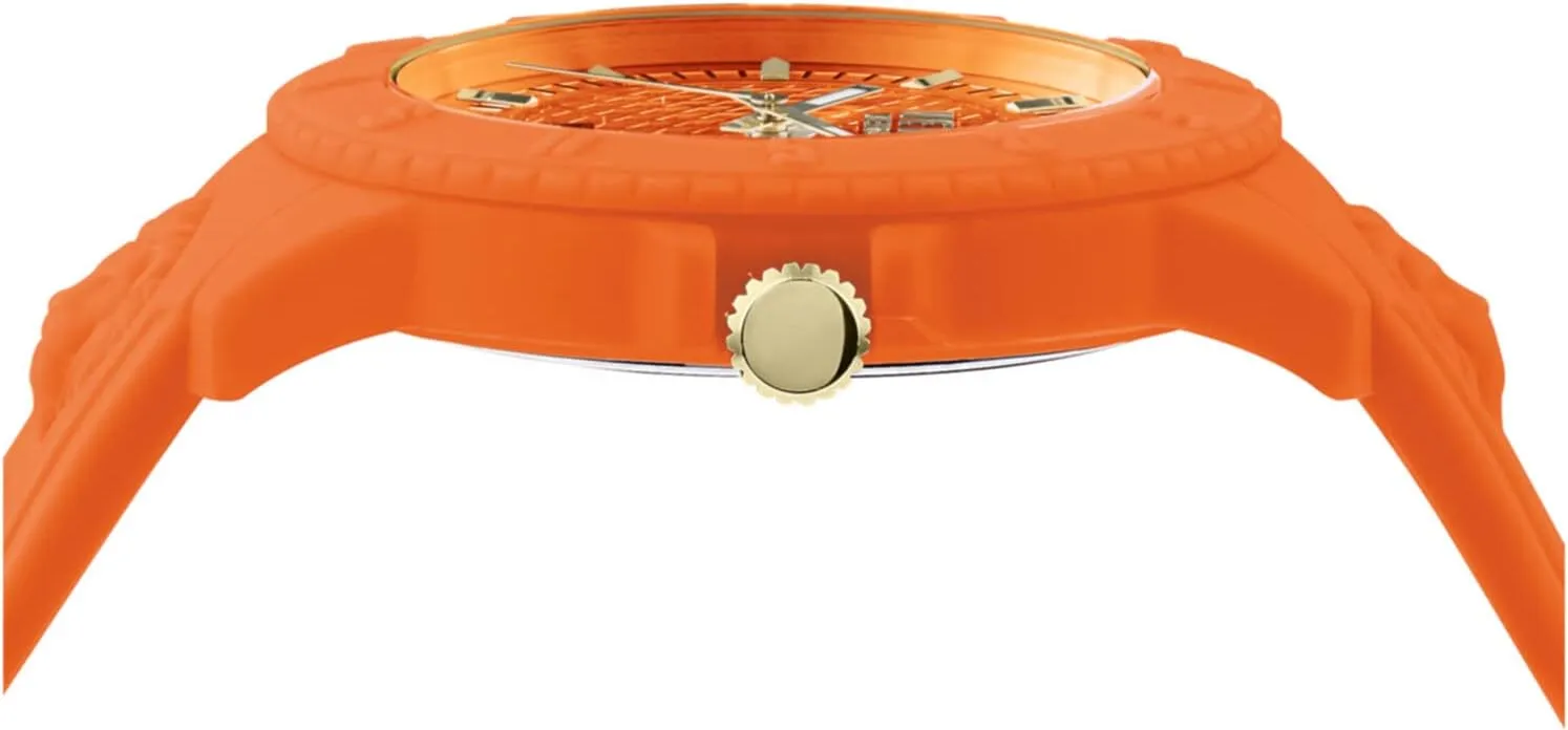 Versus Versace Mens Tokyo. Sporty Fashion Watch with Date Function. Adjustable Silicone Strap. Includes Travel Gift Pouch.