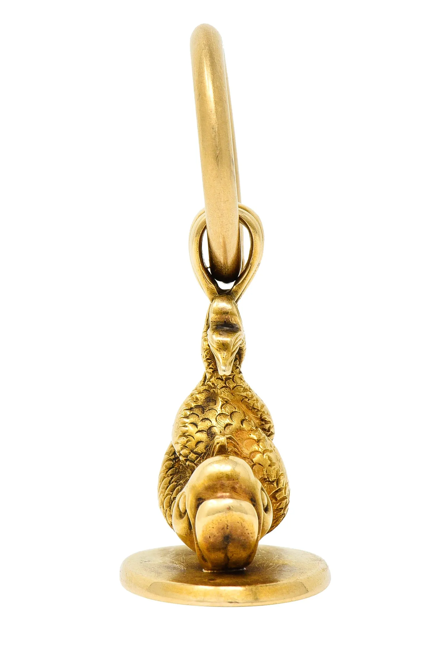Victorian 14 Karat Yellow Gold Entwined Fish Antique Pisces Zodiac 'S' Fob Pendant