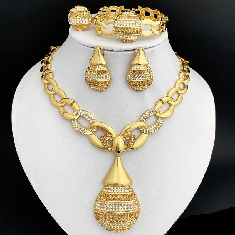 Vintage 14K Gold Jewelry Set For Women Wedding Jewelry
