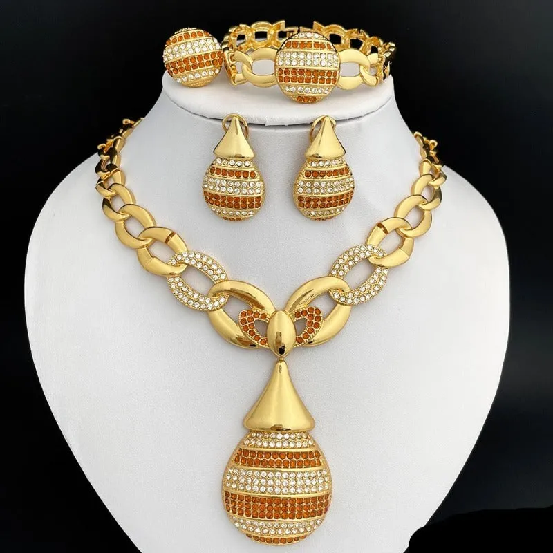 Vintage 14K Gold Jewelry Set For Women Wedding Jewelry
