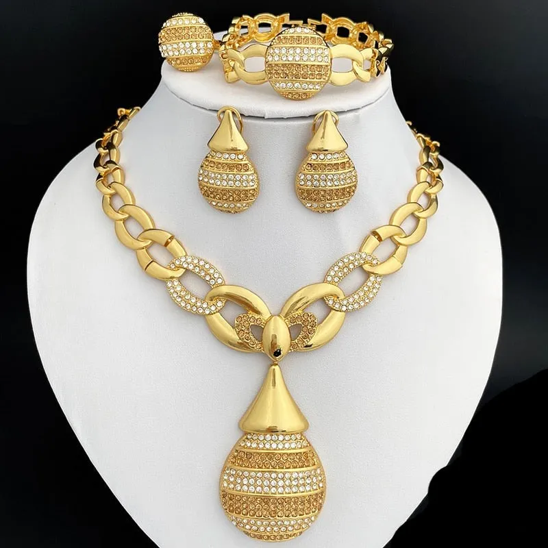 Vintage 14K Gold Jewelry Set For Women Wedding Jewelry
