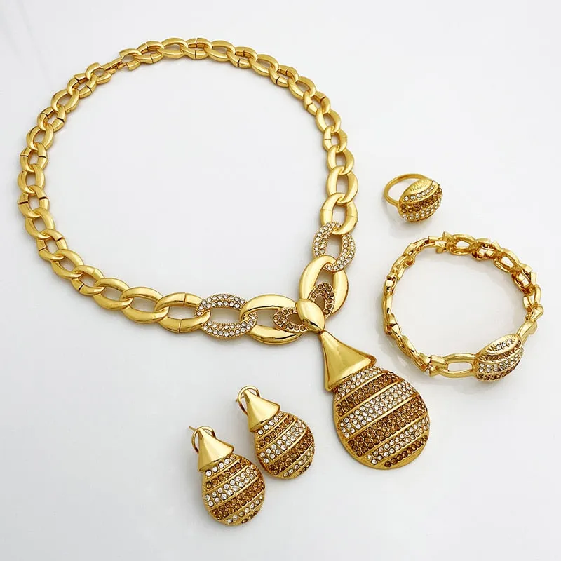 Vintage 14K Gold Jewelry Set For Women Wedding Jewelry