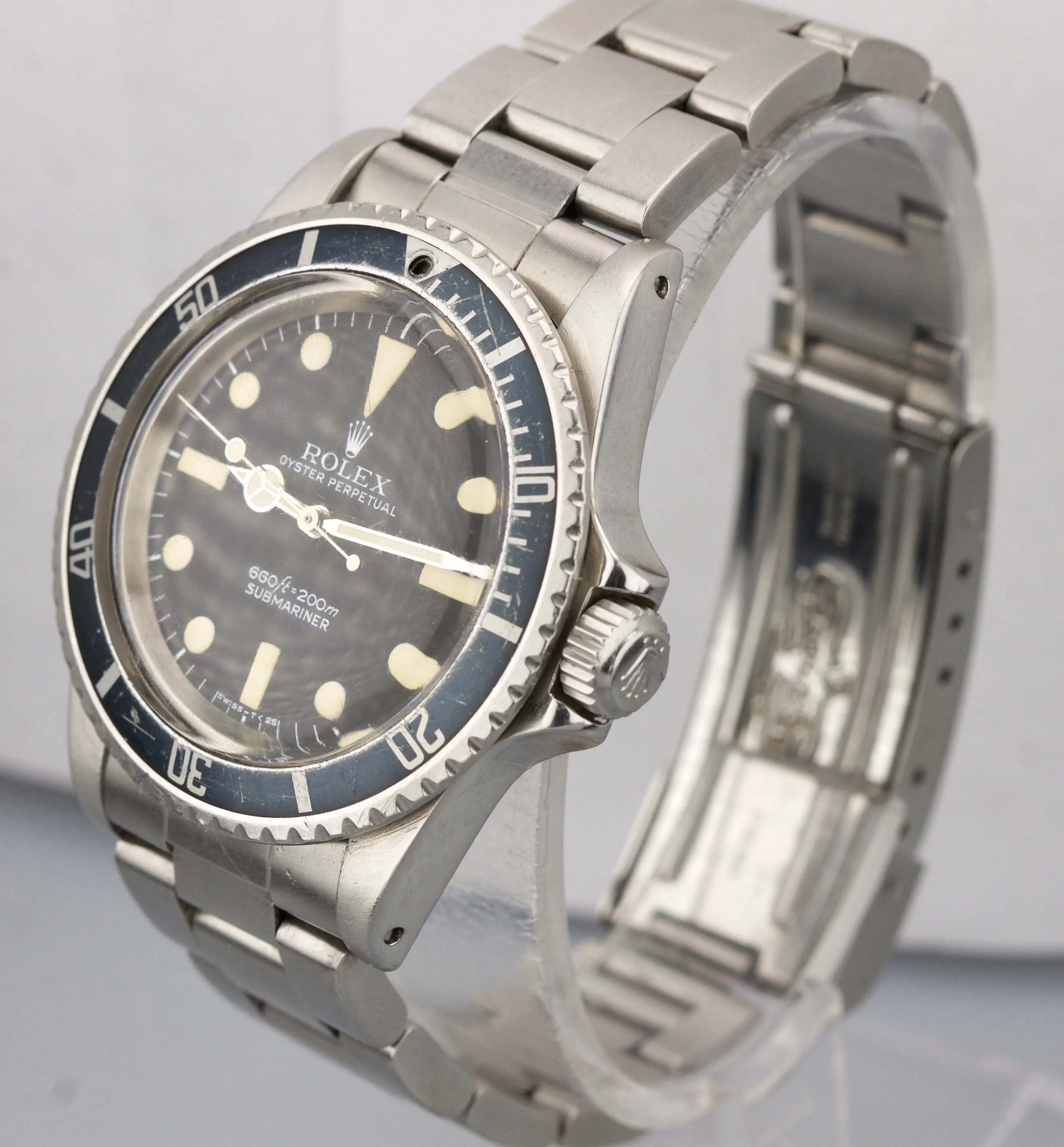 Vintage 1978 Rolex Submariner 5513 MAXI MK1 FADED BLUE BEZEL 5.5x No Date Watch