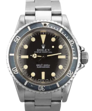 Vintage 1978 Rolex Submariner 5513 MAXI MK1 FADED BLUE BEZEL 5.5x No Date Watch