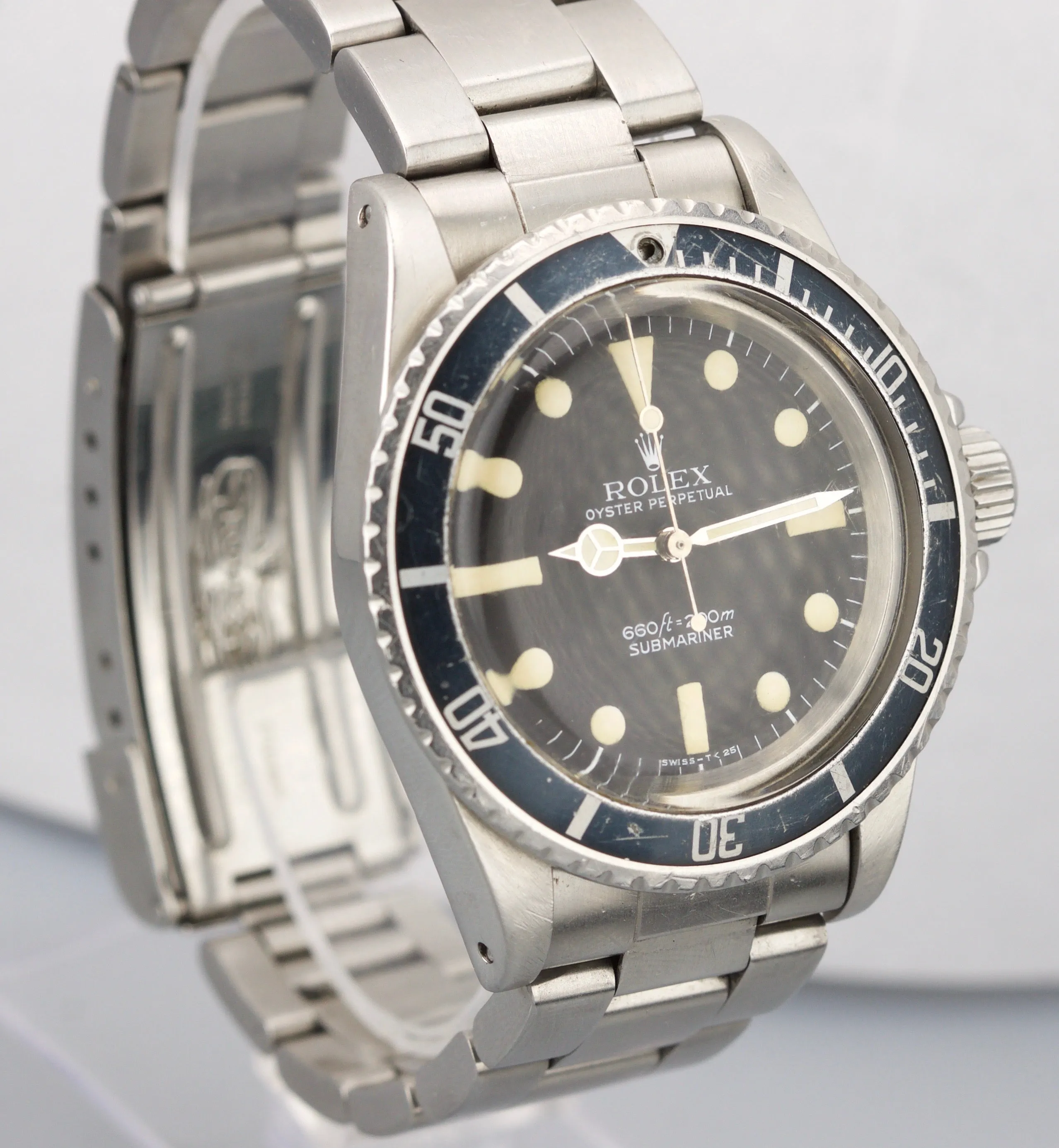 Vintage 1978 Rolex Submariner 5513 MAXI MK1 FADED BLUE BEZEL 5.5x No Date Watch