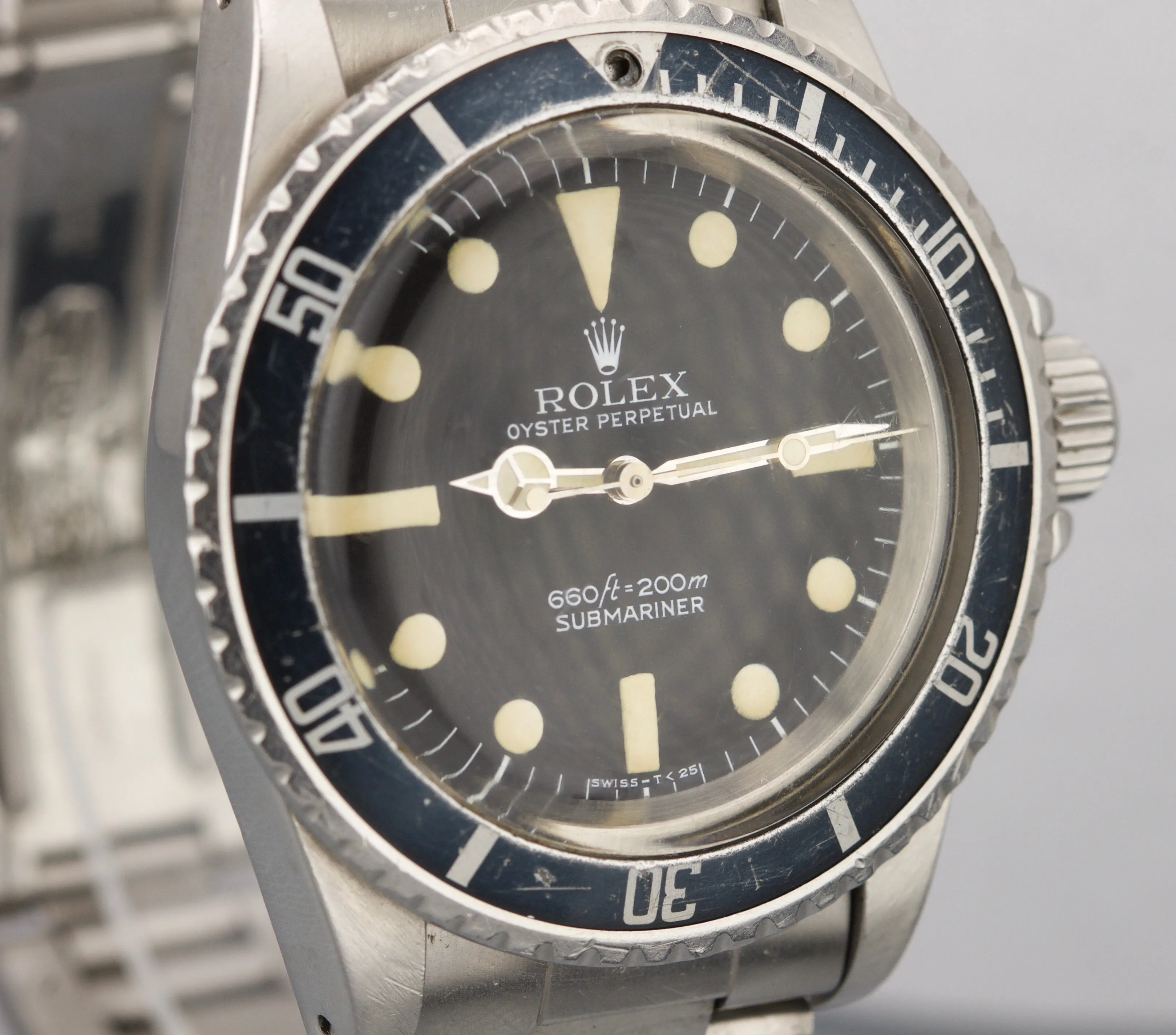 Vintage 1978 Rolex Submariner 5513 MAXI MK1 FADED BLUE BEZEL 5.5x No Date Watch