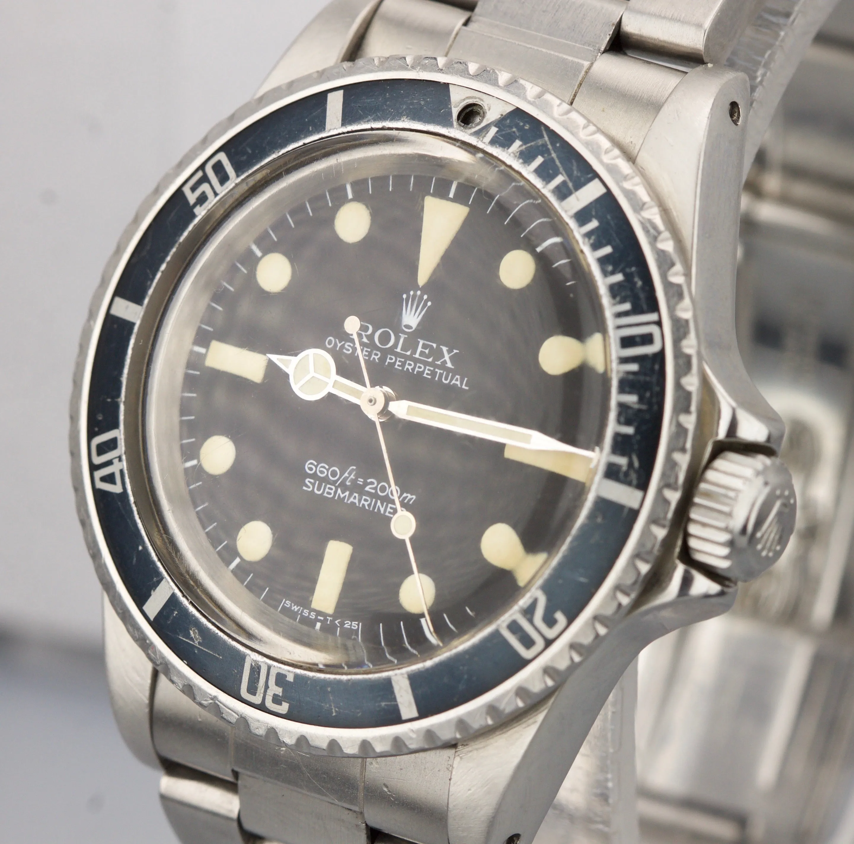 Vintage 1978 Rolex Submariner 5513 MAXI MK1 FADED BLUE BEZEL 5.5x No Date Watch
