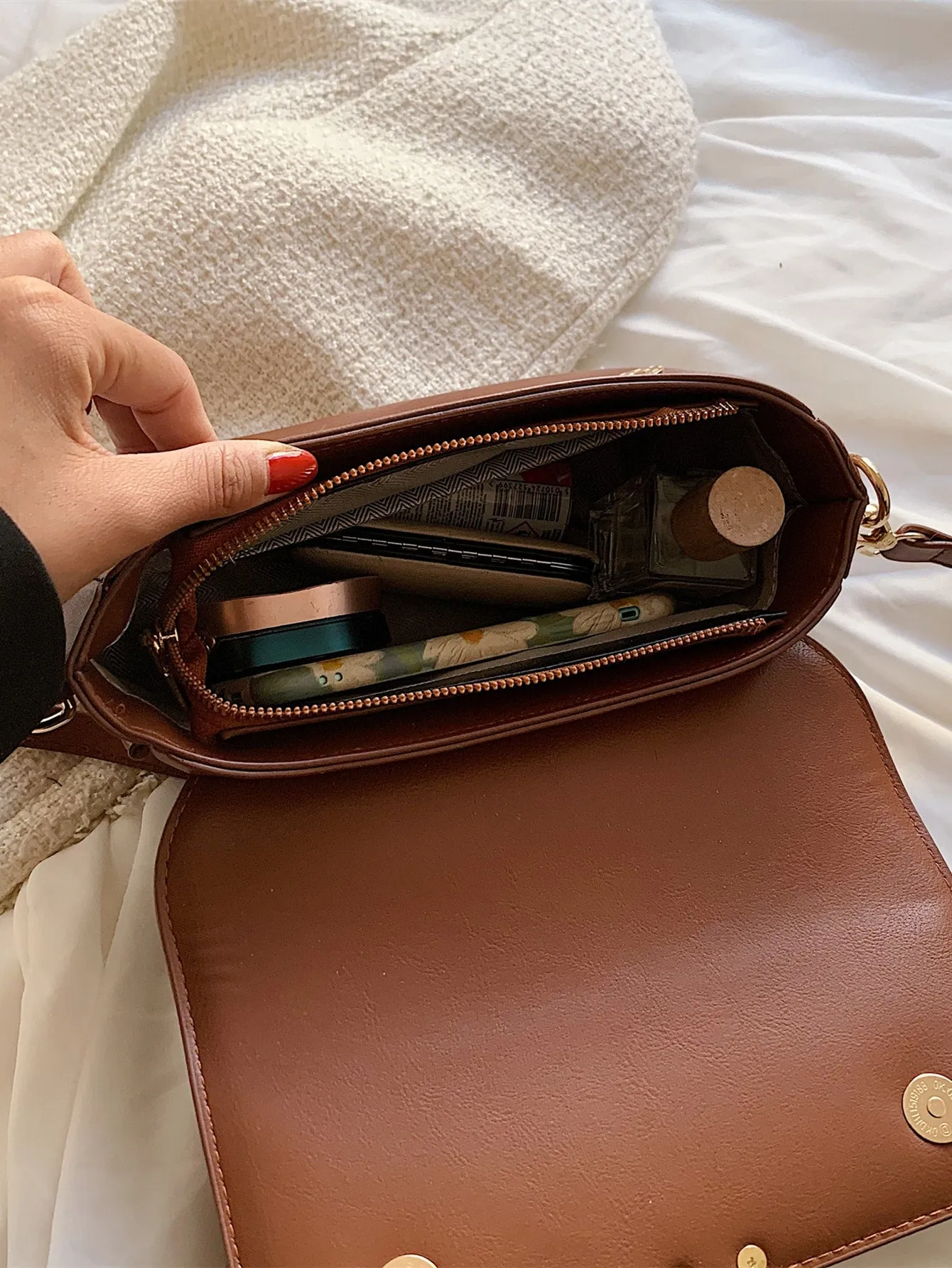 Vintage Flap Square Bag - Brown