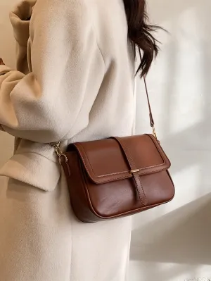 Vintage Flap Square Bag - Brown