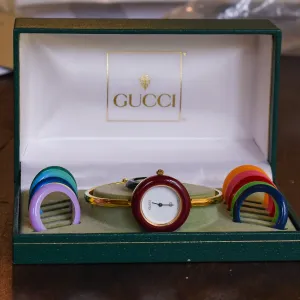 Vintage Gucci Watch With Interchangeable Bezels