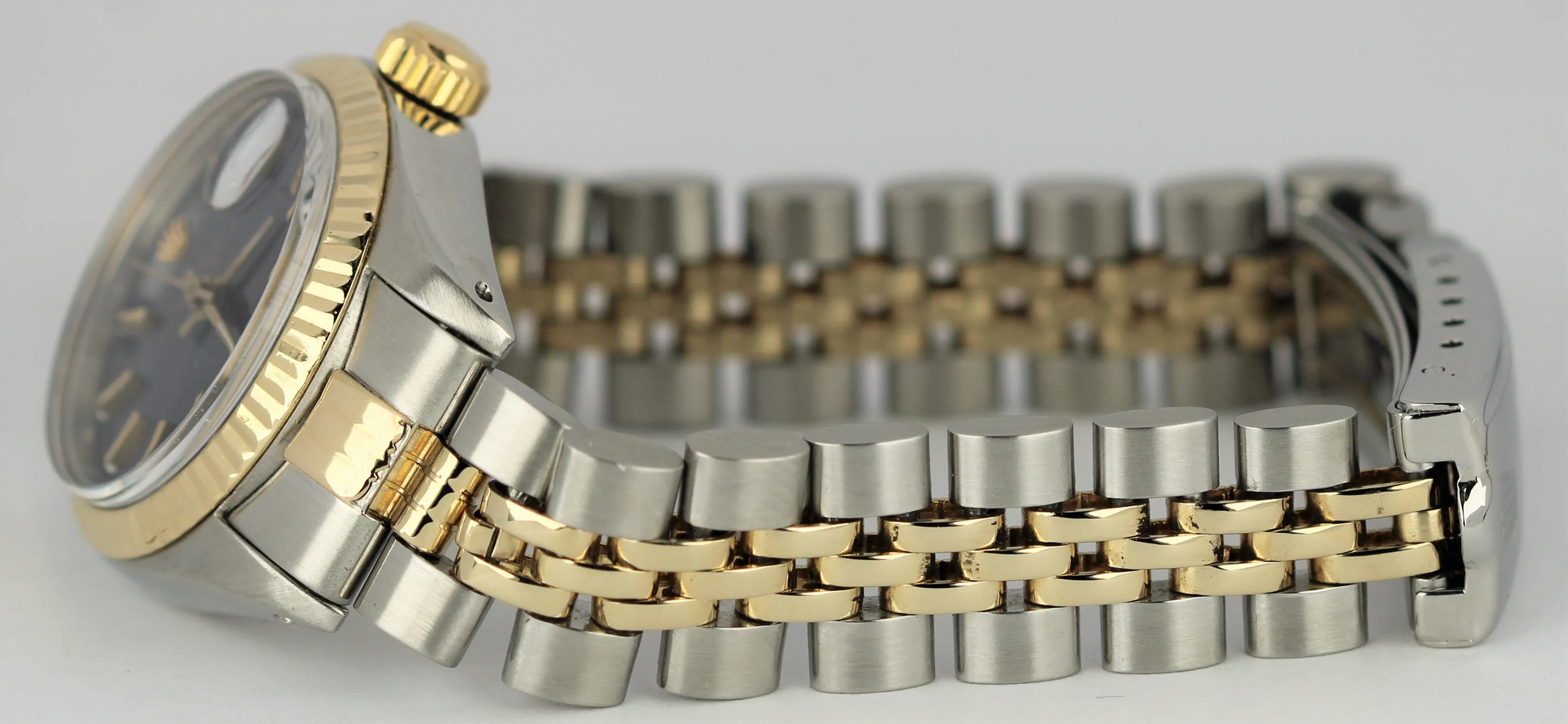 VINTAGE Rolex DateJust Two-Tone 18k Yellow Gold Steel Blue 26mm DATE 6917 Watch