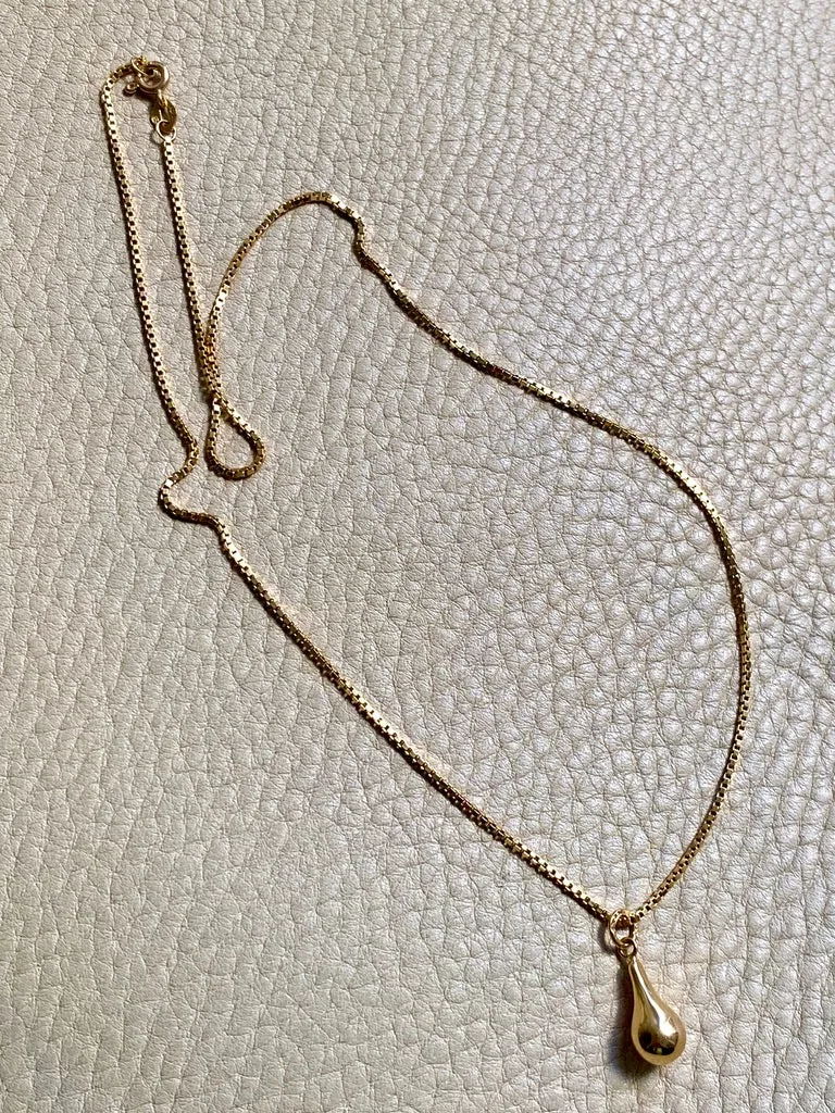 Vintage Swedish 18k gold droplet pendant, Maker NSE