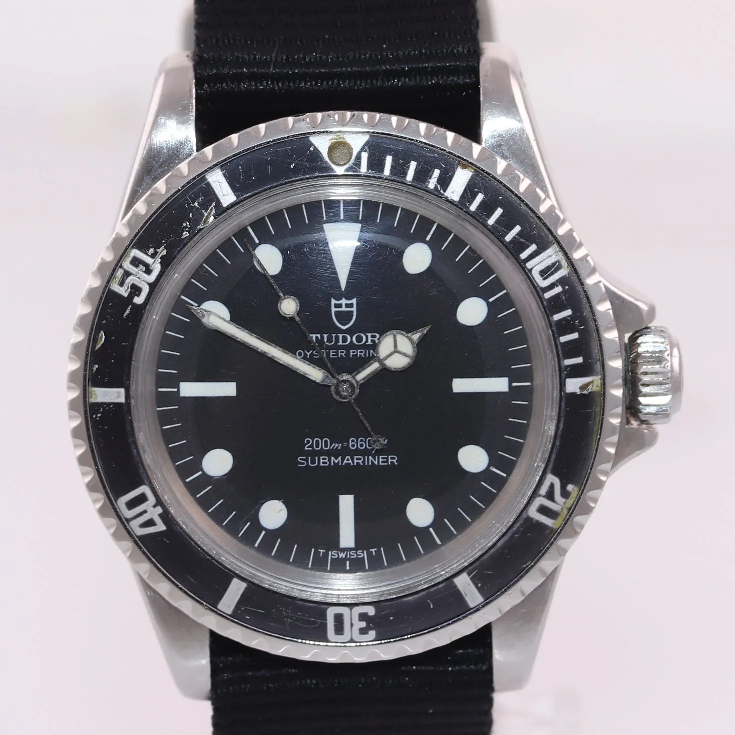 Vintage Tudor Submariner Matte Black 7928 Oyster Prince 40mm Self Winding Watch