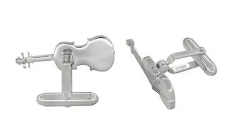 Violin Cufflinks in Sterling Silver