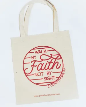 Walk by Faith Canvas Tote