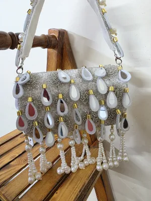 White Mirror Flap Bag