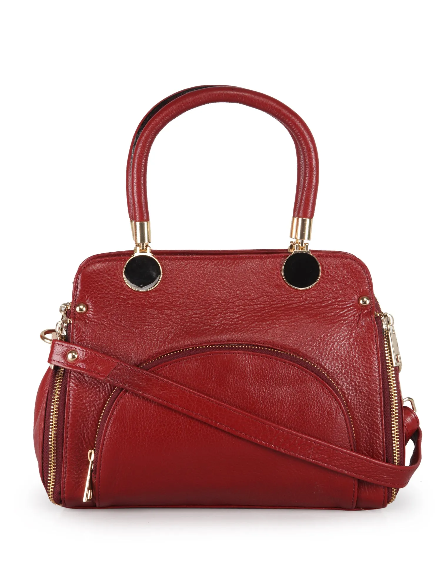 Women's Leather Handbag With Sling Strap