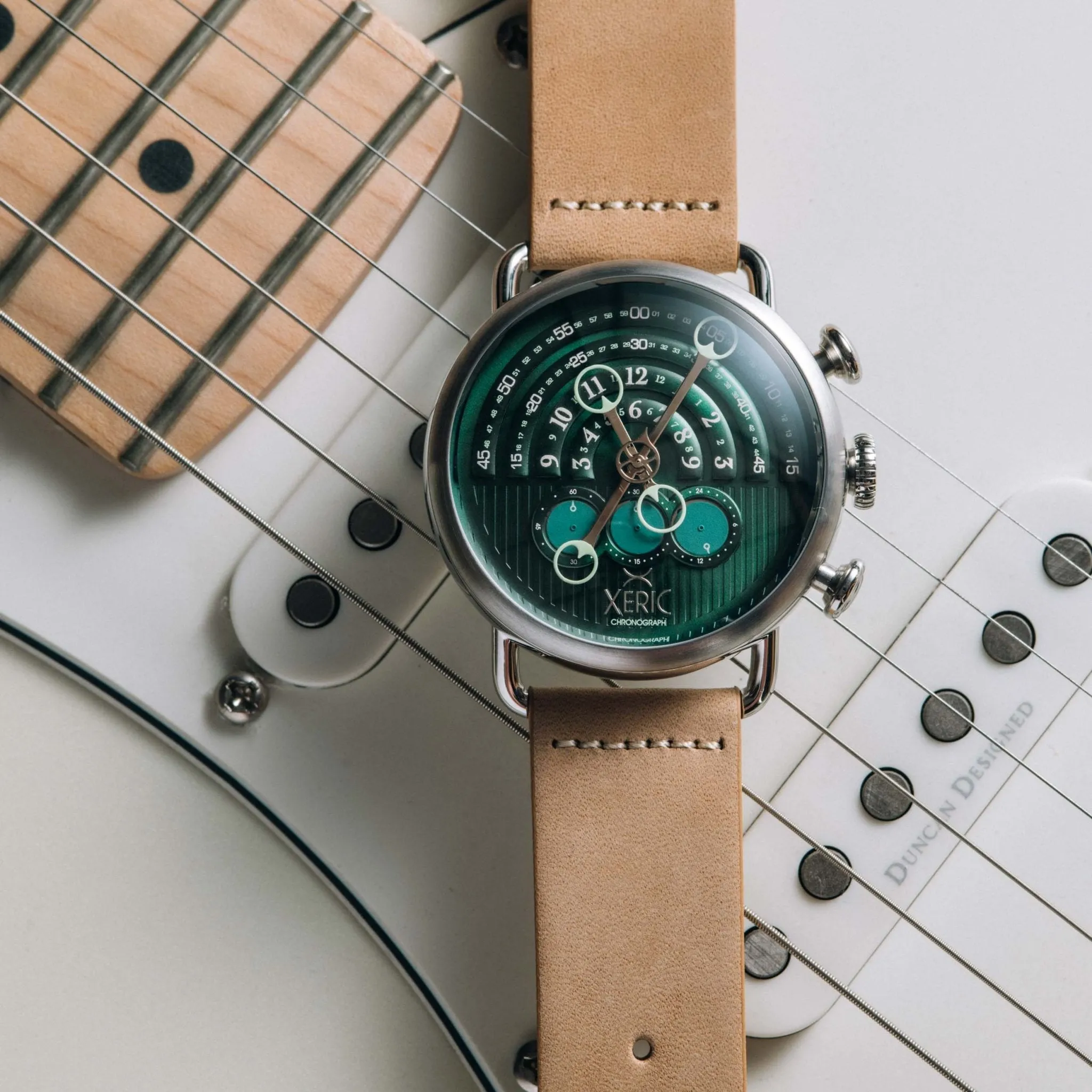 Xeric Halograph Chrono Sapphire Silver Pacific Green