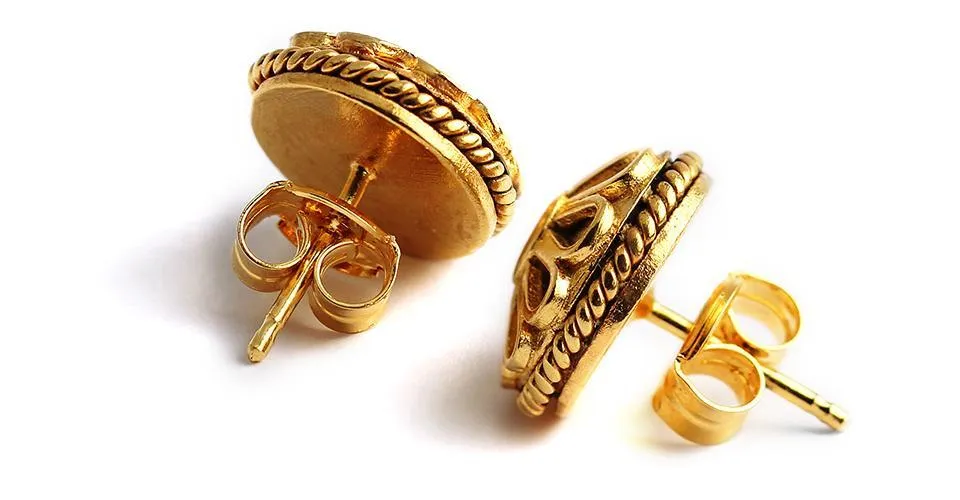 Yoga jewelry- gold and real custom jewelry stud
