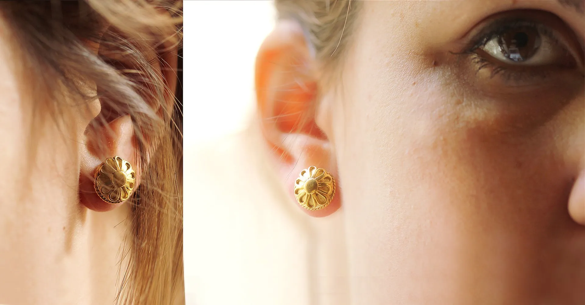 Yoga jewelry- gold and real custom jewelry stud