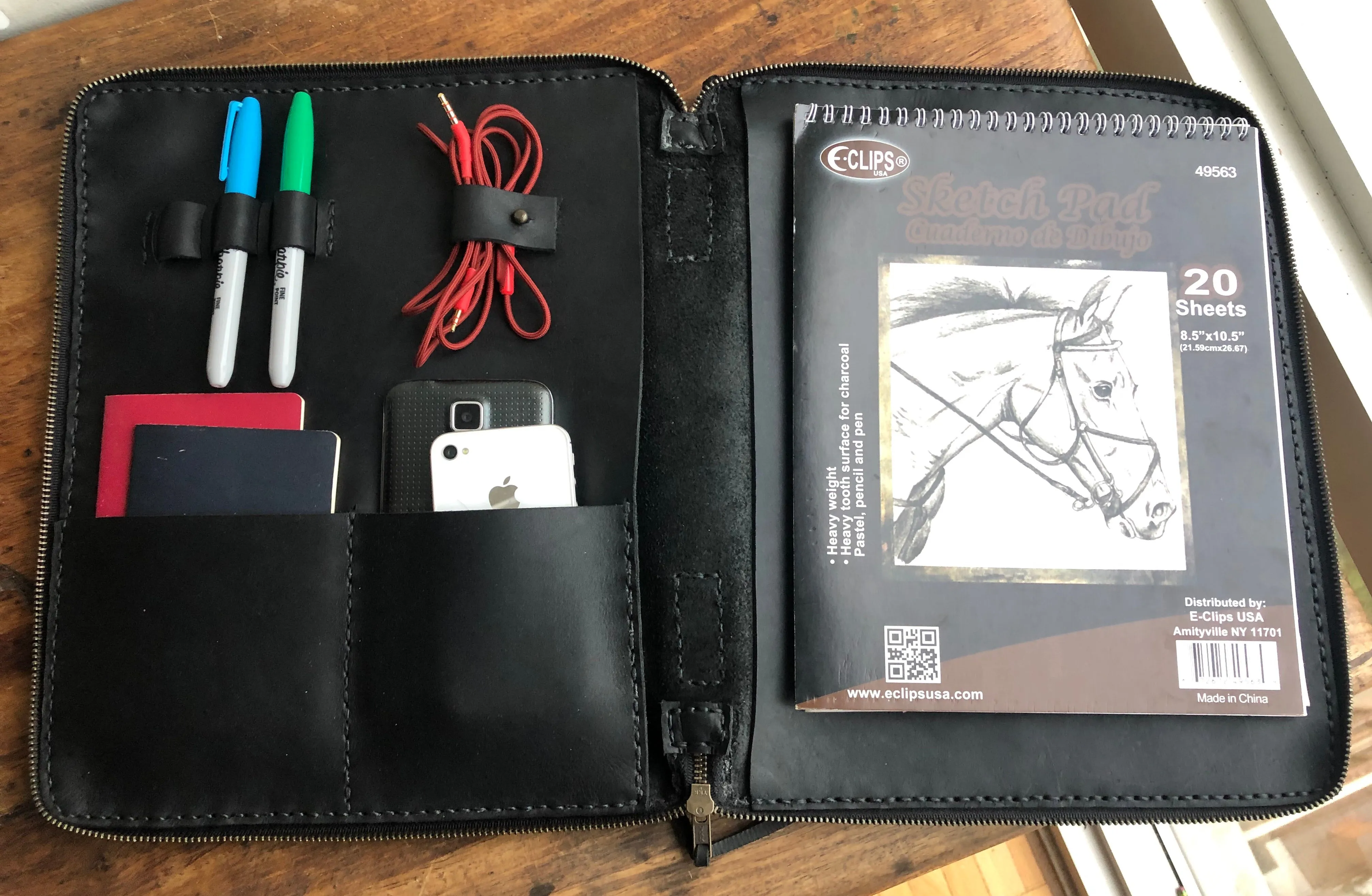 Zippered planner / Leather portfolio / Leather Organizer Portfolio
