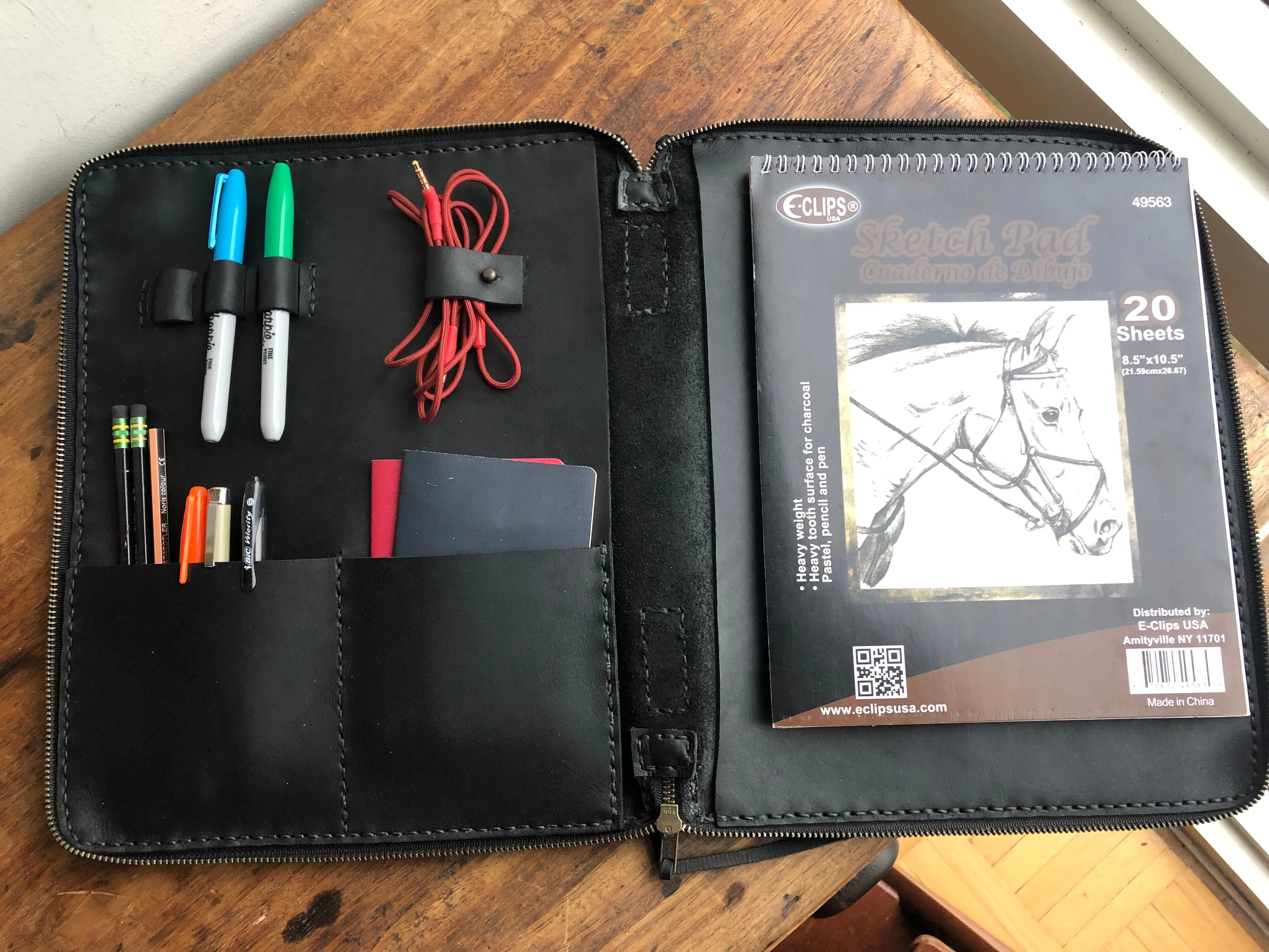 Zippered planner / Leather portfolio / Leather Organizer Portfolio