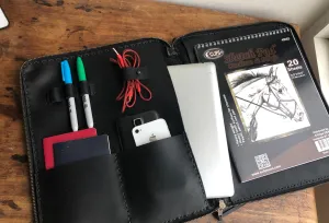 Zippered planner / Leather portfolio / Leather Organizer Portfolio