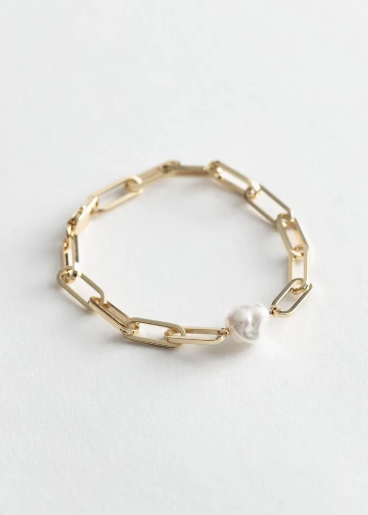 ZOE CHAIN PEARL BRACELET