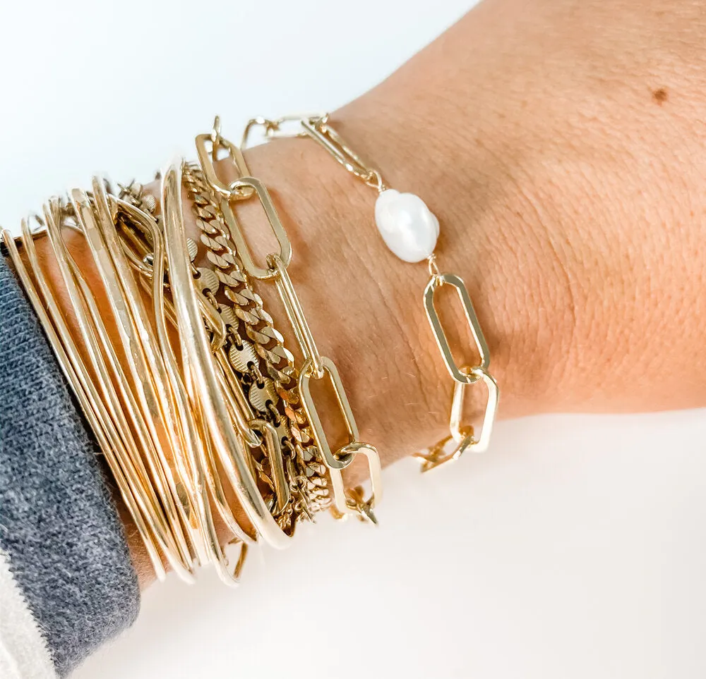 ZOE CHAIN PEARL BRACELET